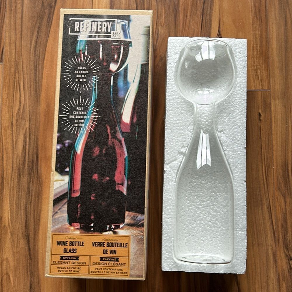 NEW Refinery Wine Bottle Glass Holds An Entire Bottle